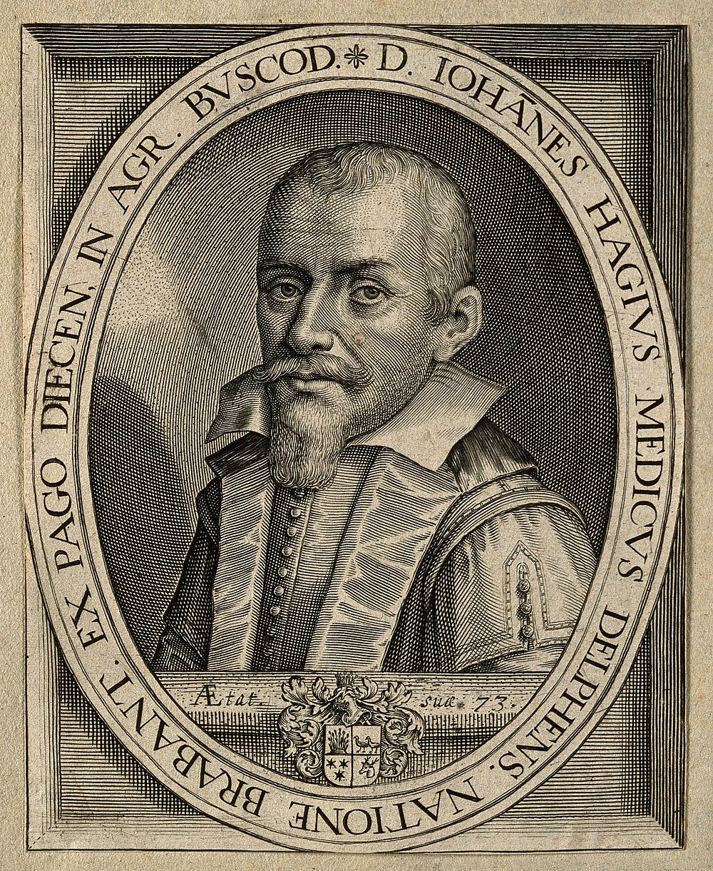 Johann Hagius [Hagens]. Line engraving, 1616.