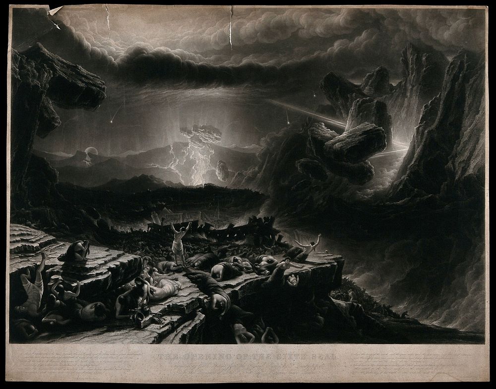 The Apocalypse: the opening of the sixth seal. Mezzotint by G.H. Phillips, 1844, after F. Danby.