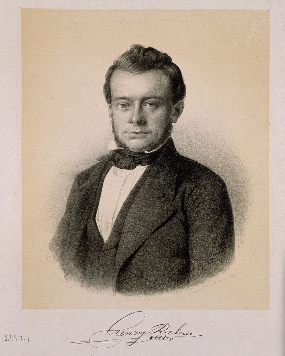 Christoph Hendrik Riehm. Lithograph by P. Blommers after A. J. Ehnle, 1853.