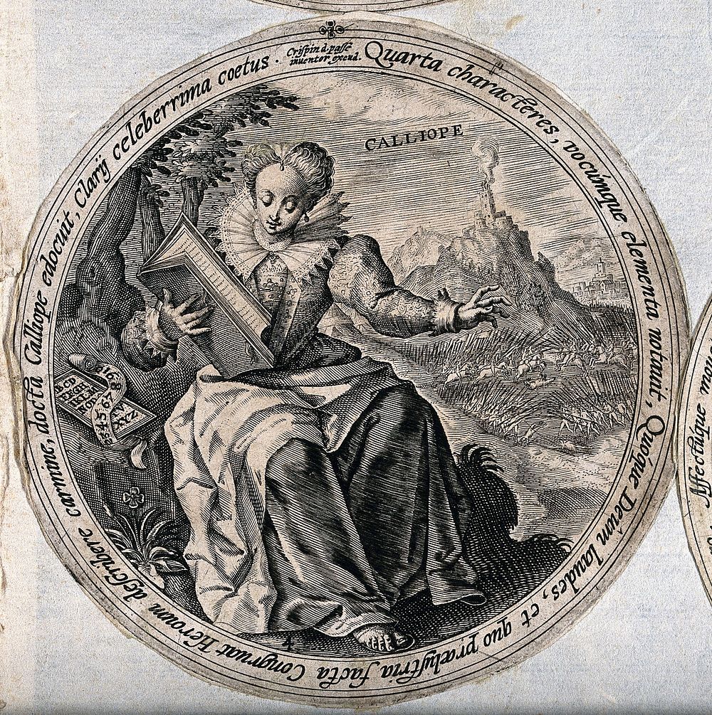 Calliope. Engraving by C. de Passe.