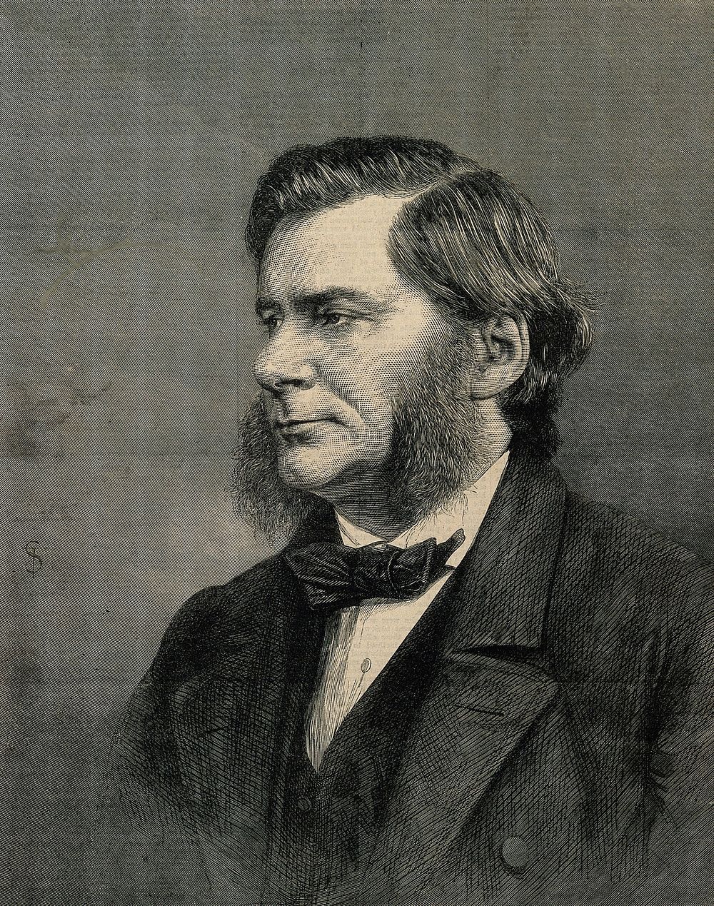Thomas Henry Huxley. Wood engraving after T.D. Scott, 1870, after Bassano [].