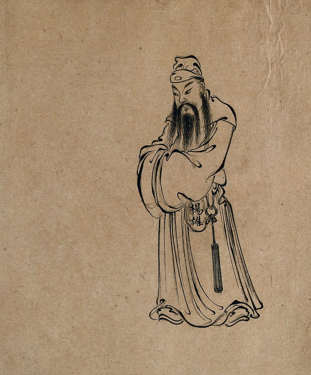 A character in the Shui Hu Zhuan. Drawing by a Chinese artist.