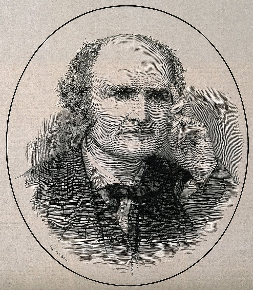 Arthur Cayley. Wood engraving by R. Taylor, 1883, after T.D. Scott.