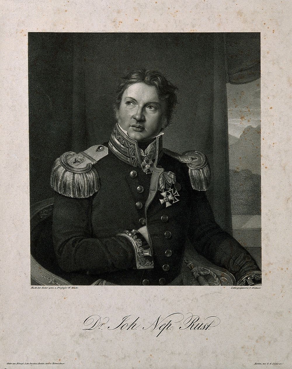 Johann Nepomuk Rust. Lithograph by C. Hübner, 1828, after W. Wach.