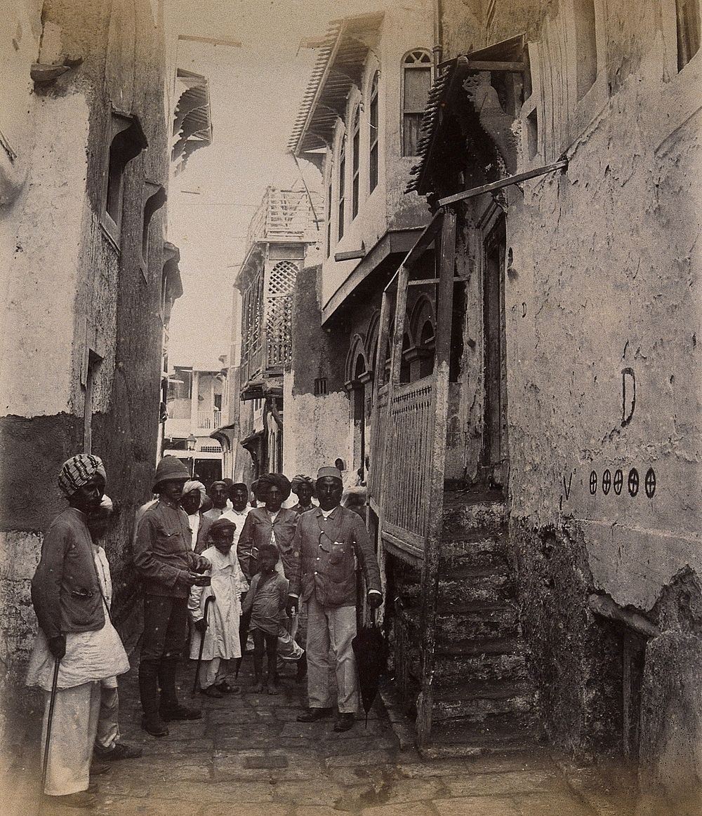 Plague-infected house, Karachi, India. Photograph, 1897.
