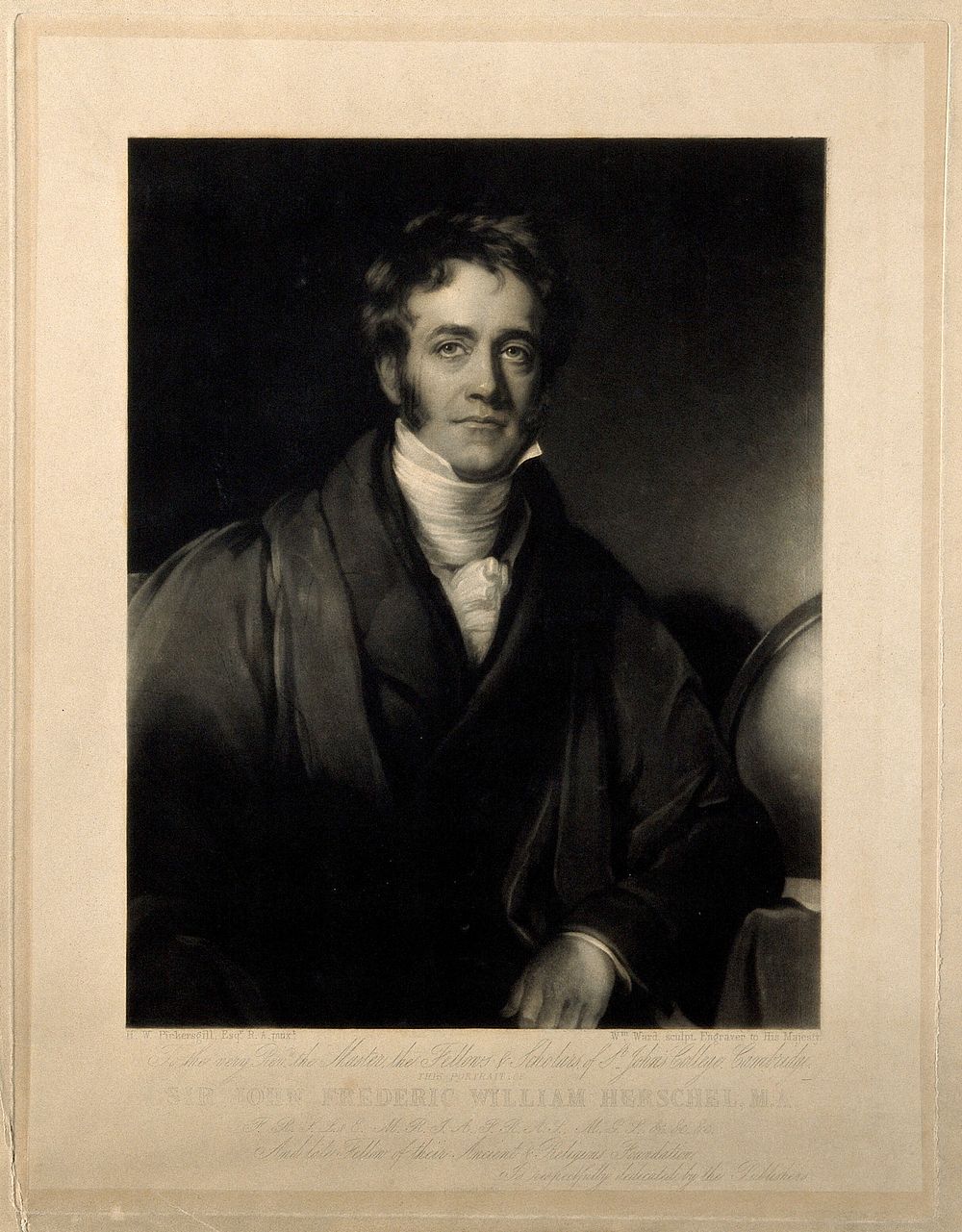 Sir John Frederick William Herschel. Mezzotint by W. Ward, 1835, after H. W. Pickersgill.