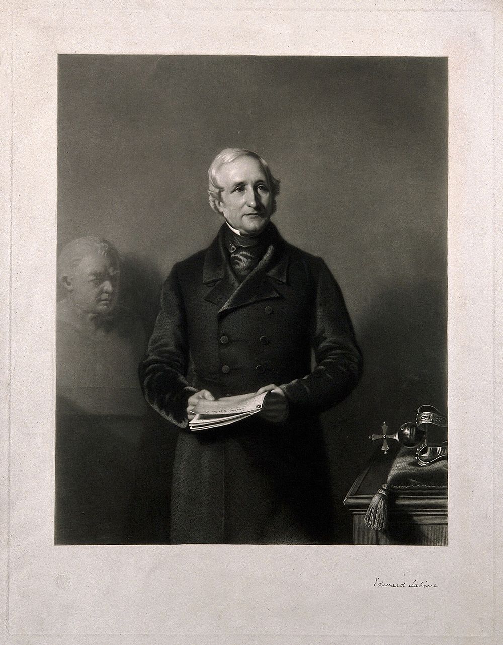 Sir Edward Sabine. Mezzotint by James Scott, 1858, after Stephen Pearce.