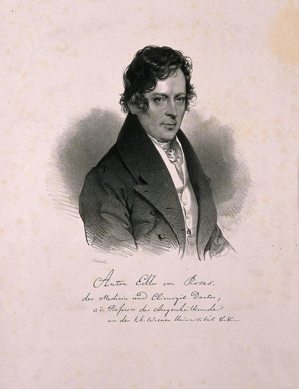 Anton, Edler von Rosas. Lithograph by J. Kriehuber, 1834.