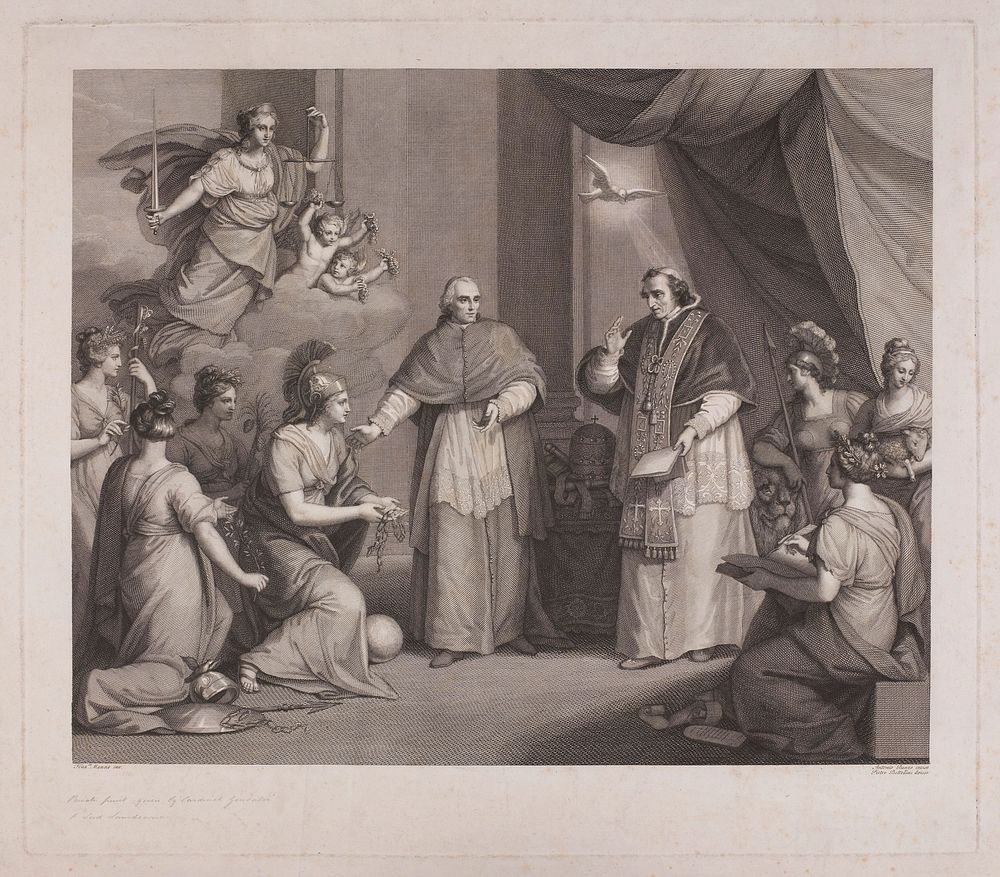 The restoration of Rome and the Papal Legations by Cardinal Consalvi to Pope Pius VII after the defeat of Napoleon.…