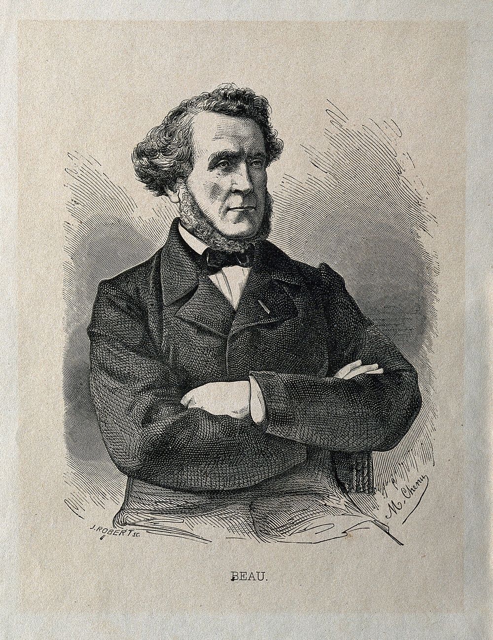 Joseph Honoré Simon Beau. Wood engraving by J. Robert after M. Chenu.
