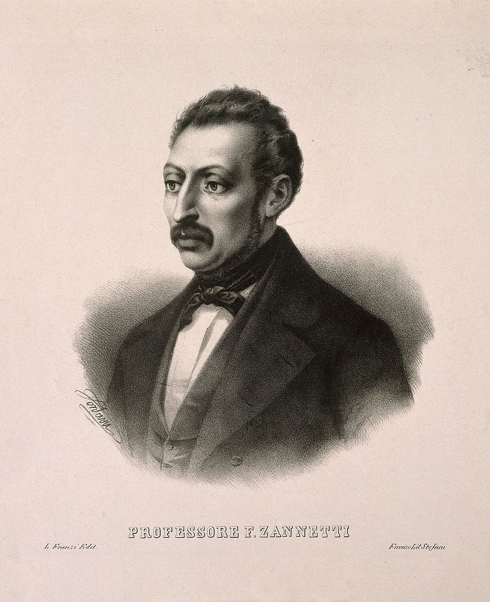 Ferdinando Zannetti. Lithograph by N. Fontani.