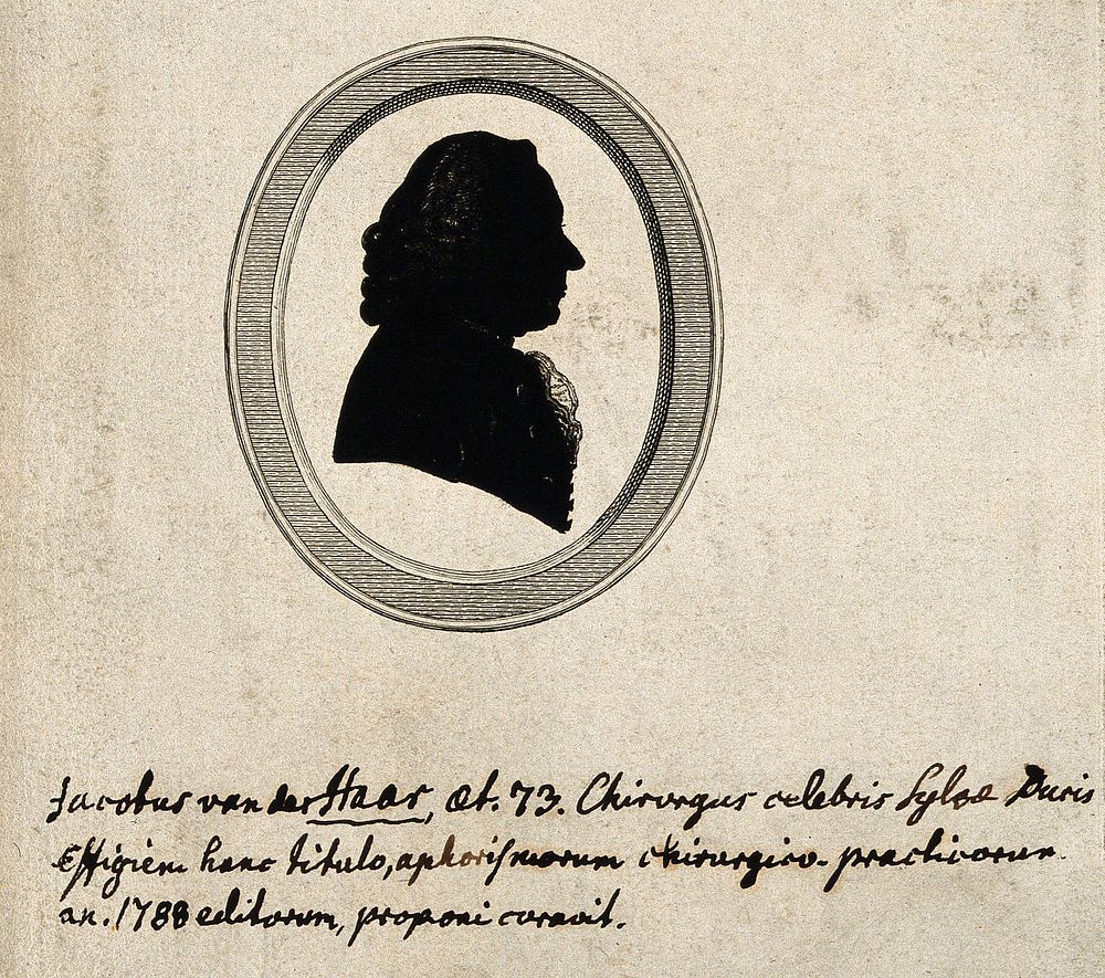 Jacob van der Haar. Engraved silhouette, 1788.