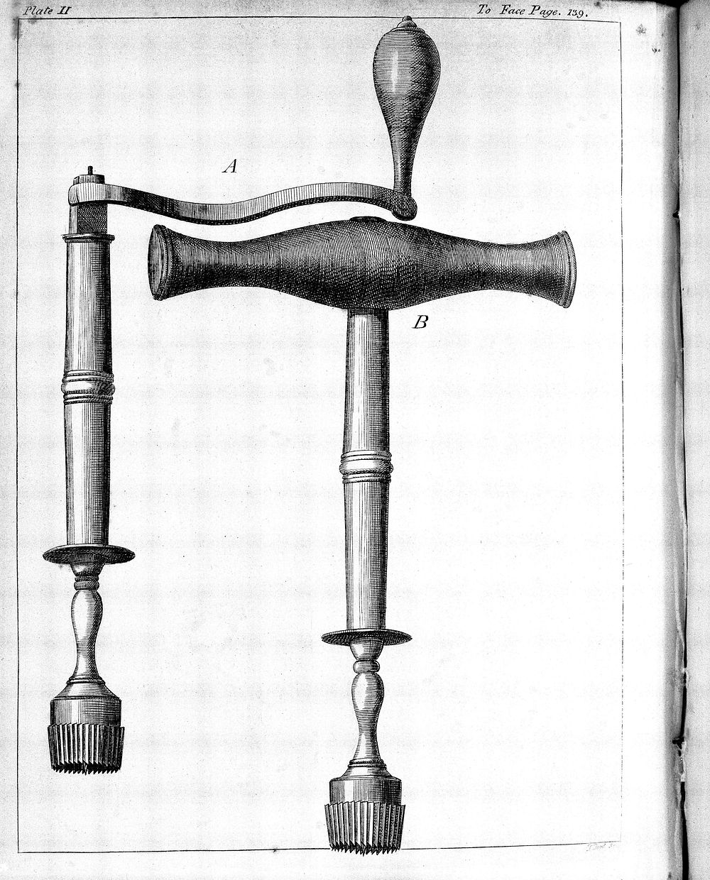 Instrument for operation of trepanning of the skull.