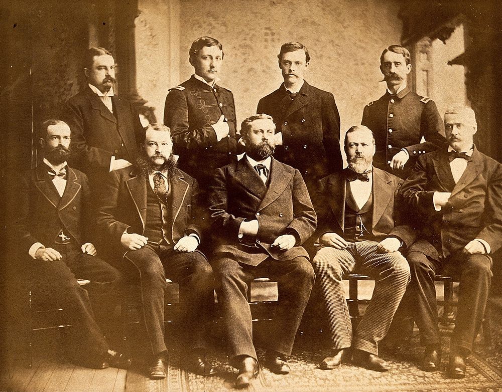 Philadelphia International Exposition, 1876: group portrait (of military medical men ). Photograph, 1876.