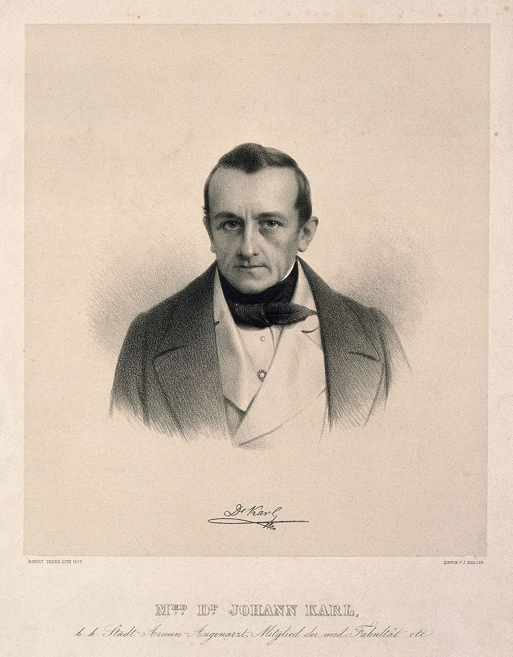 Johann Karl. Lithograph by R. Theer, 1857.