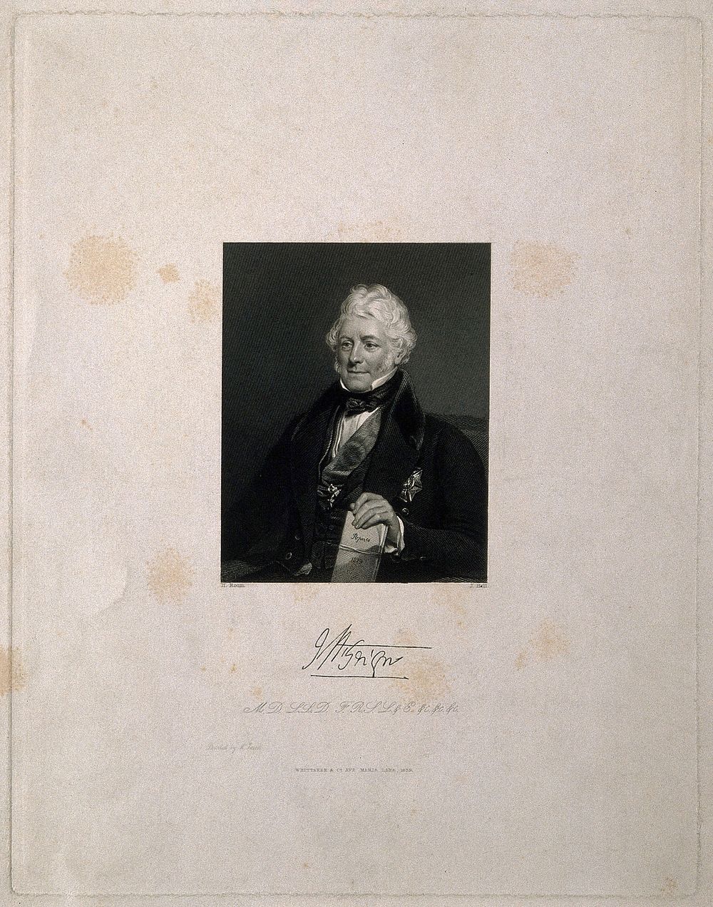 Sir James McGrigor. Stipple engraving by J. Holl, 1839, after H. Room.