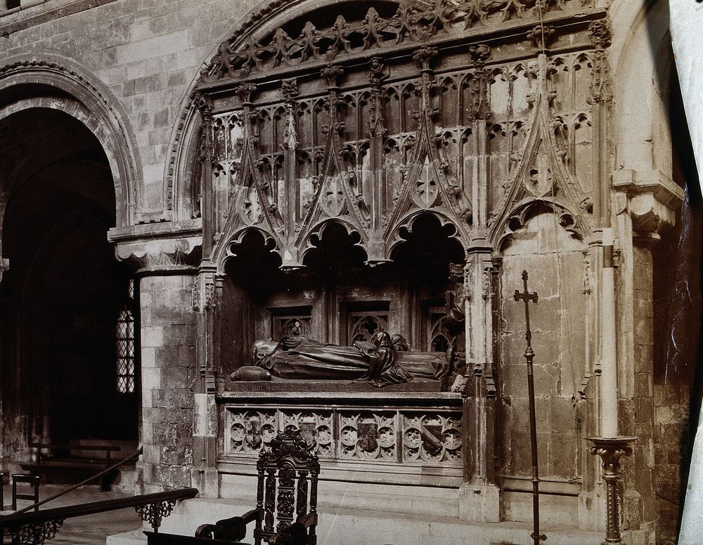 The church of St. Bartholomew the Great: interior view showing Rahere's monument. Photograph by Rev. C.F. Fison.