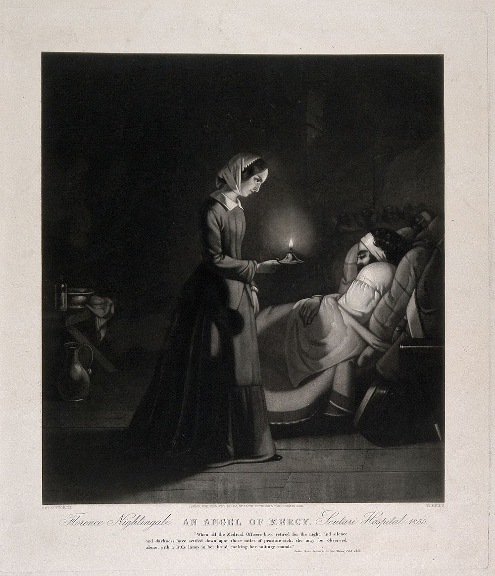 Florence Nightingale. Mezzotint by C.A. Tomkins, 1855, after J. Butterworth.