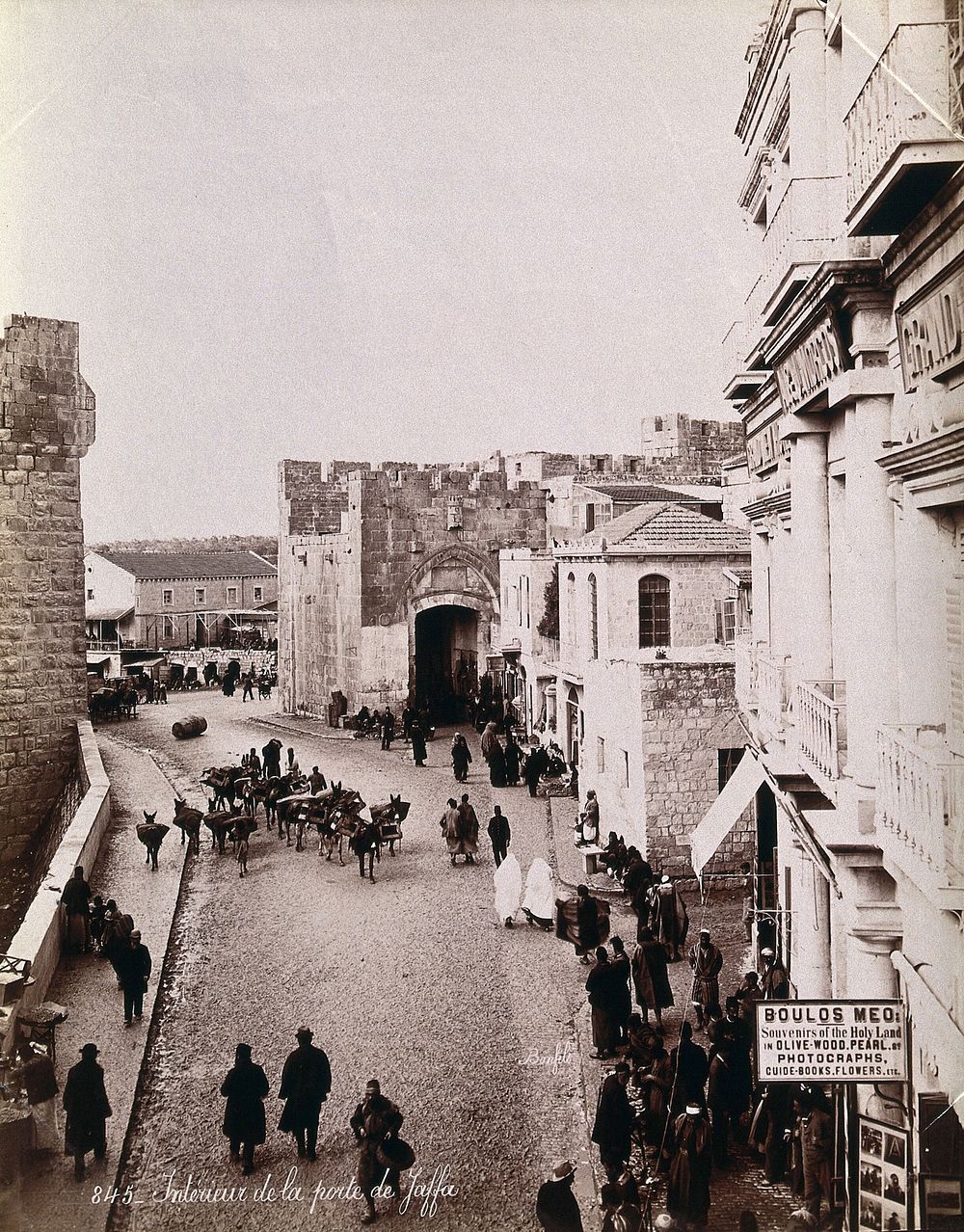 Jaffa, Palestine: a busy street scene. Photograph by Félix Bonfils, ca. 1880.