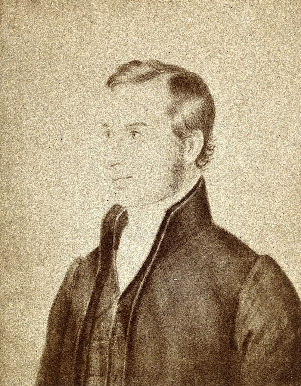Thomas Hodgkin, as a young man. Photograph by E. Edwards, 1868, after a drawing.