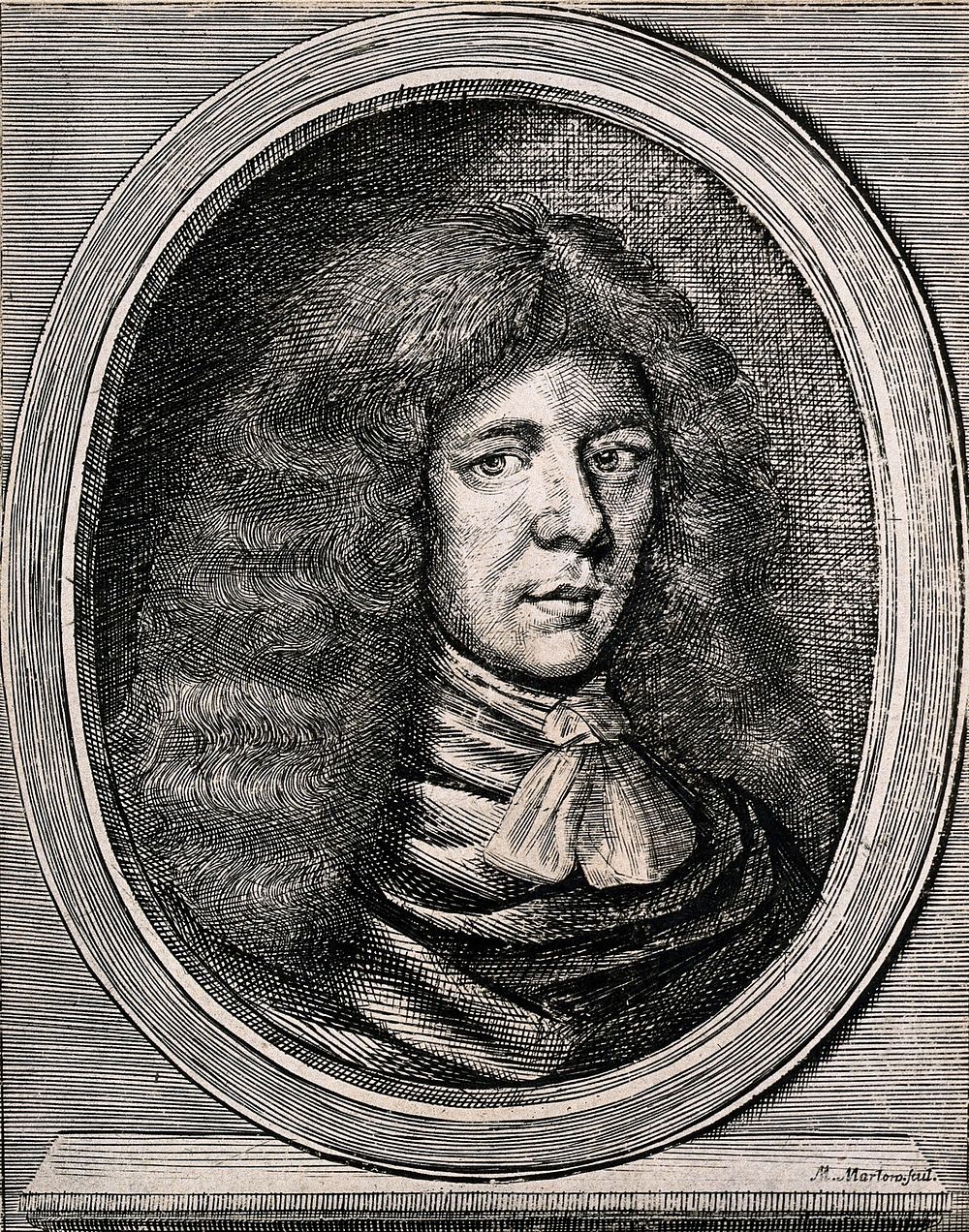 John Mayne. Line engraving by M. Marlow, 1674.