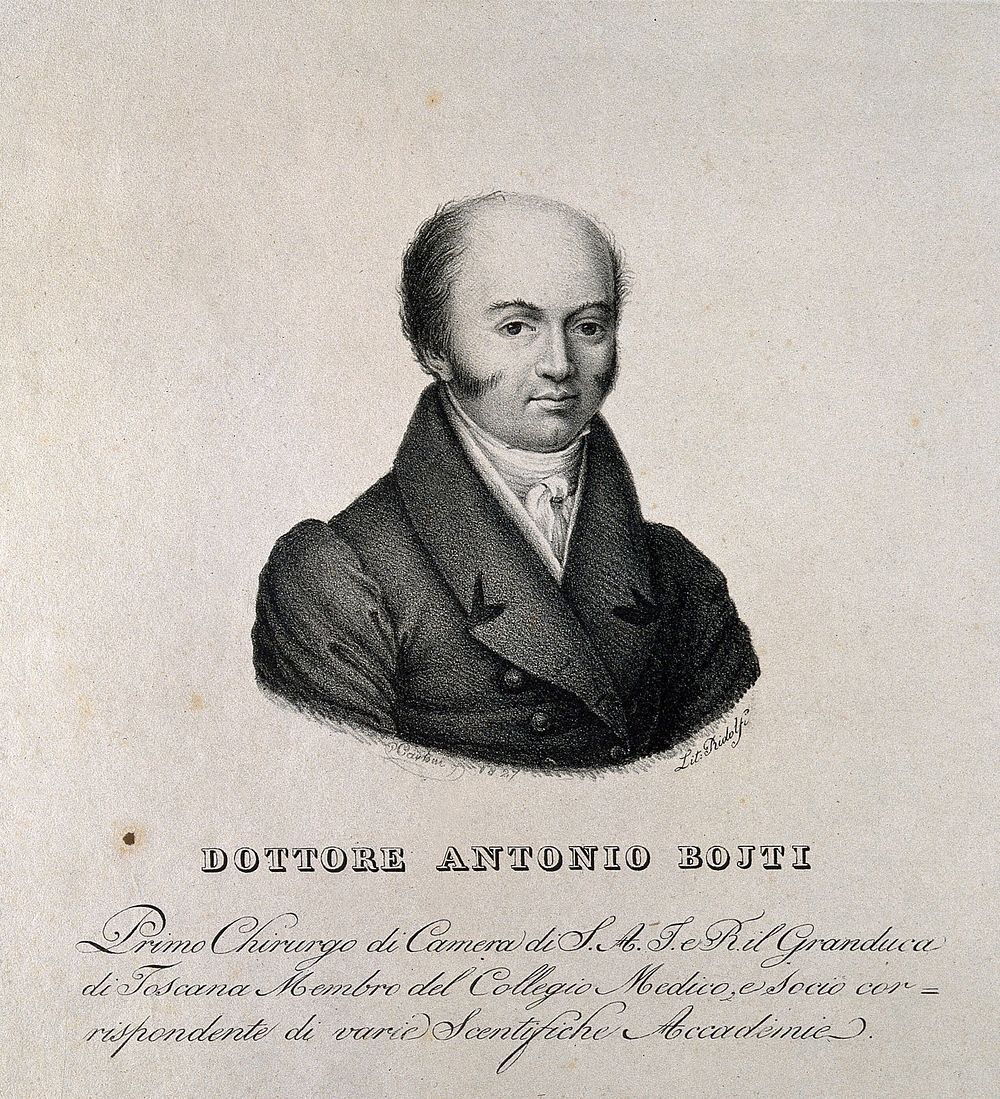 Antonio Bojti. Lithograph by P. Carloni, 1827.