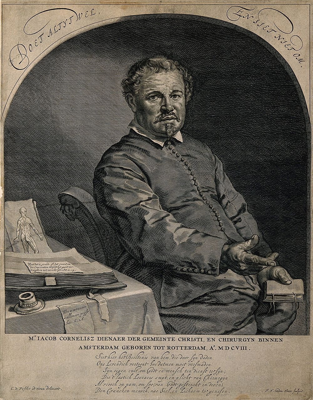 Jacob Kornelisz. Line engraving by F. H. van der Hoove after C. de Visscher.