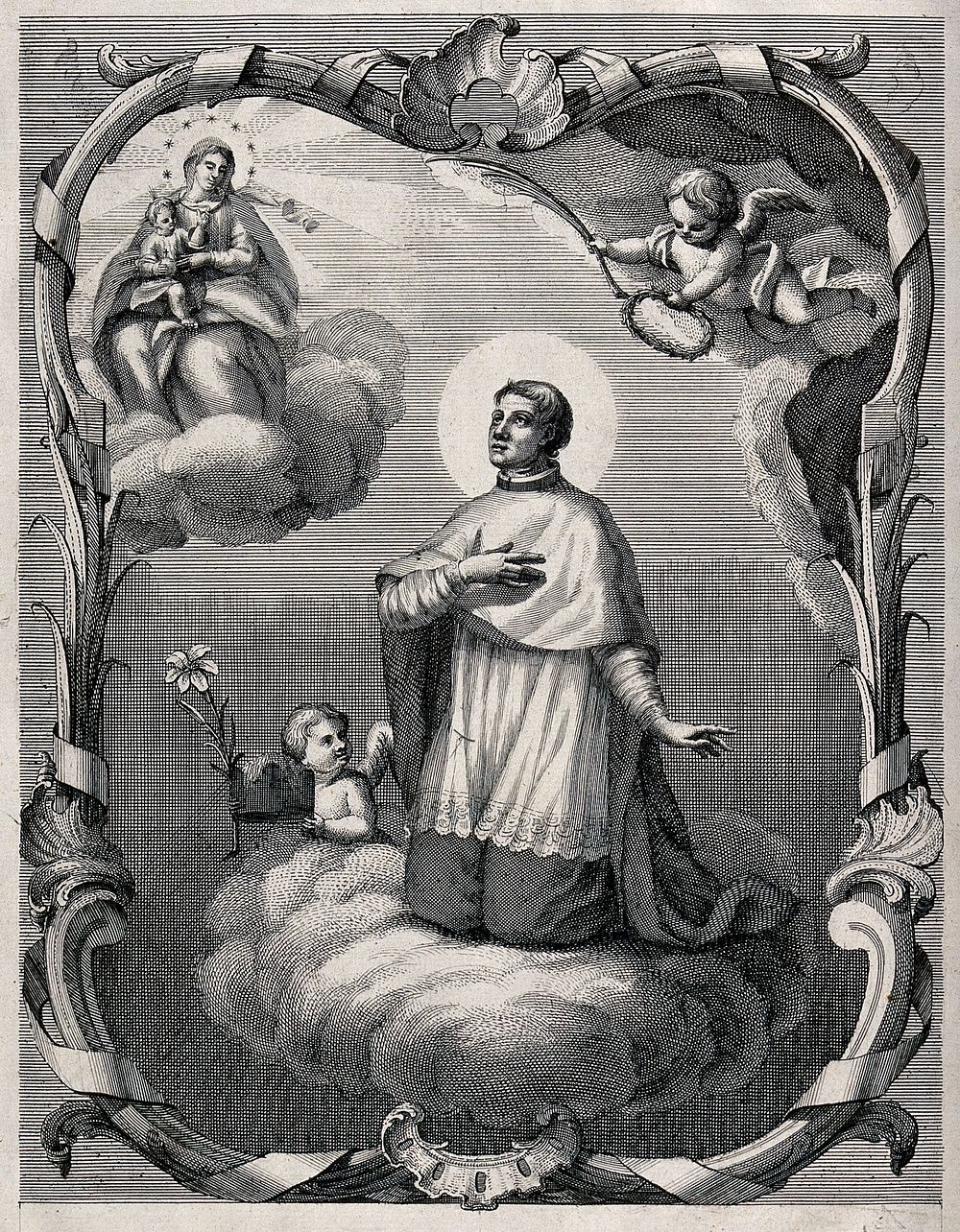 Saint Stanislaus Kostka. Engraving.