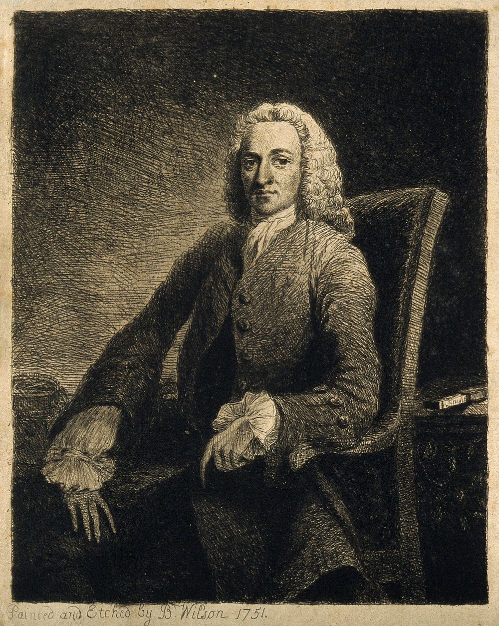 Gowin Knight. Etching by B. Wilson, 1751, after himself.