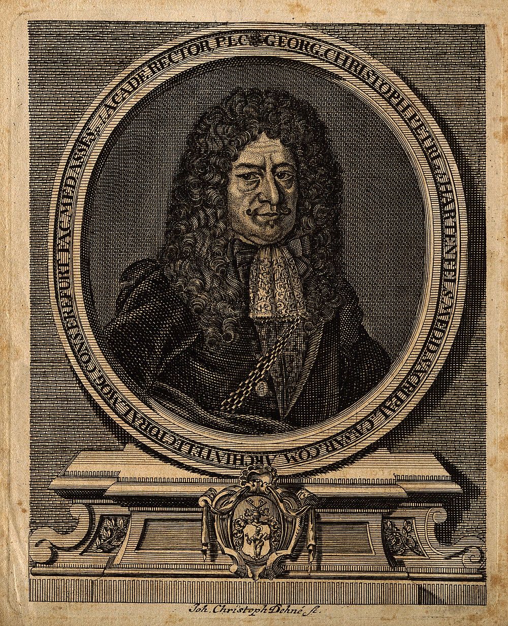 Georg Christoph Petri von Hartenfels. Line engraving by J. C. Dehne after J. Beyschlag.