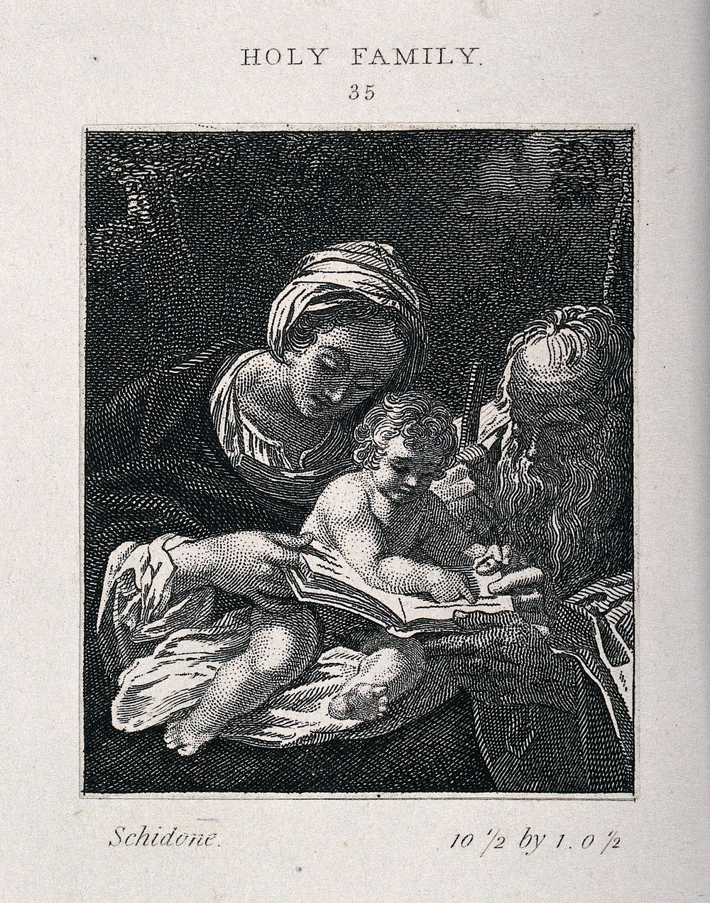 Saint Mary (the Blessed Virgin) and Saint Joseph with the Christ Child. Etching after B. Schedoni.