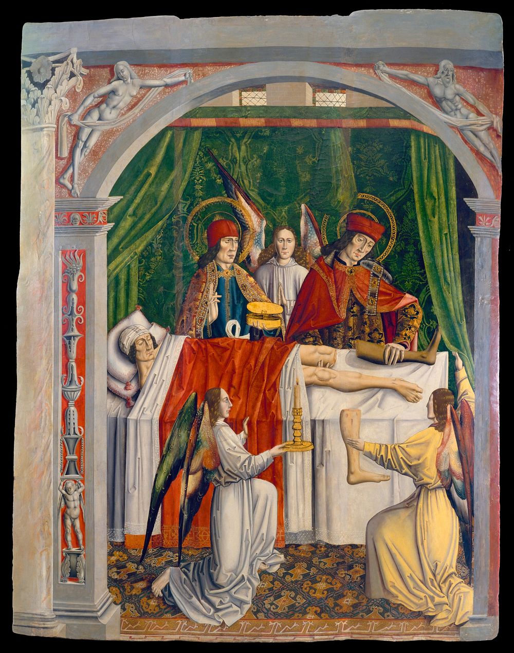 A verger's dream: Saints Cosmas and Damian performing a miraculous cure by transplantation of a leg. Oil painting attributed…