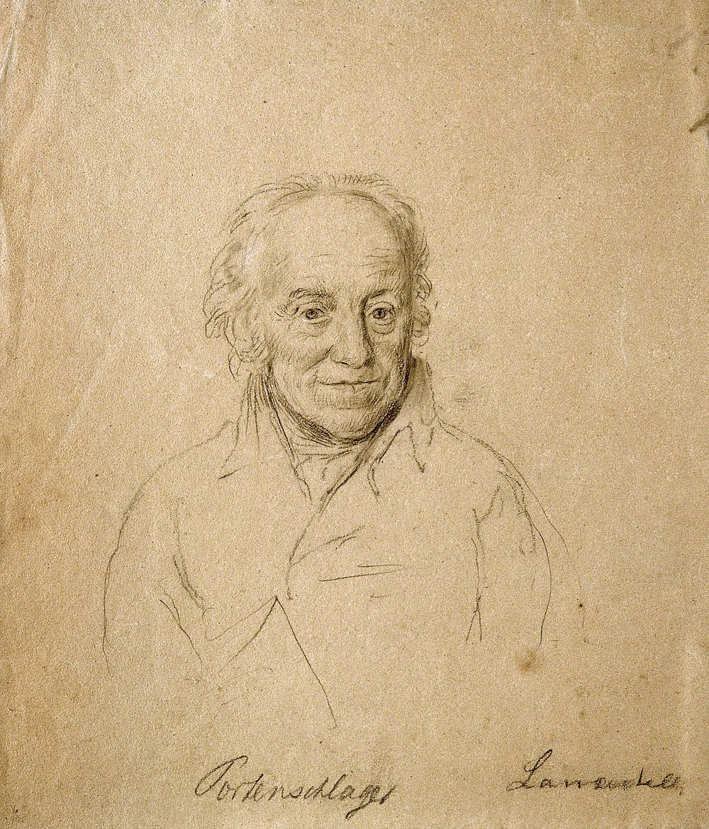 Joseph, Edler von Portenschlag Ledermayer, the elder. Pencil drawing by J. Lanzedelli.