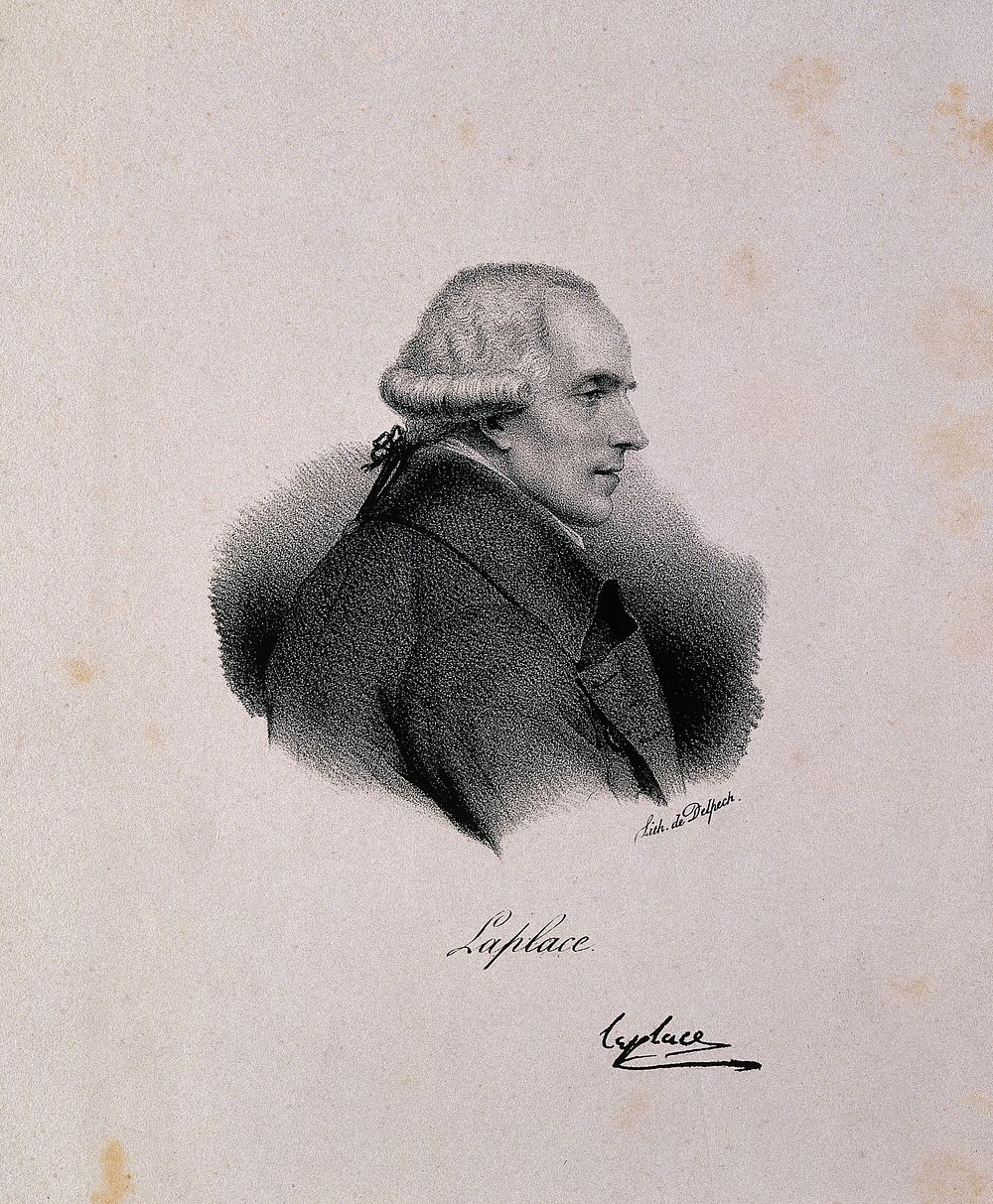 Pierre Simon, Marquis de Laplace. Lithograph.