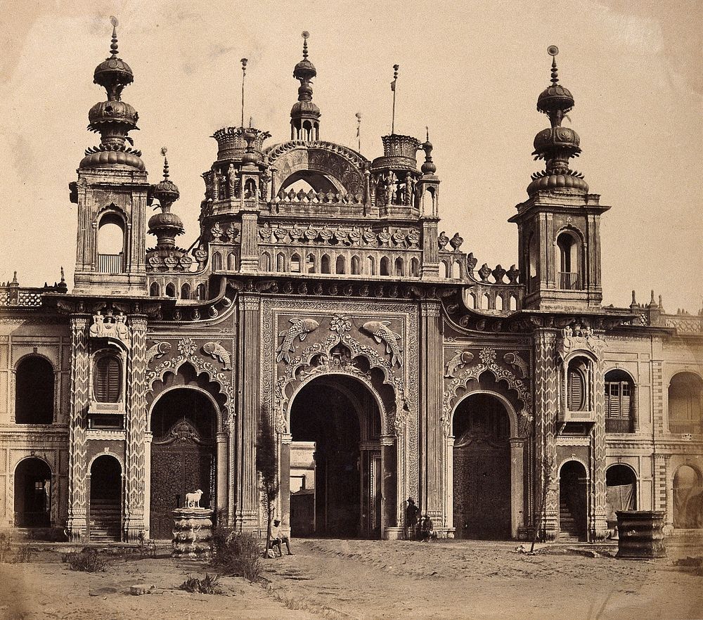 Kaiser Bagh, Lucknow, India: the great gateway. Photograph by Felice Beato, ca. 1858.