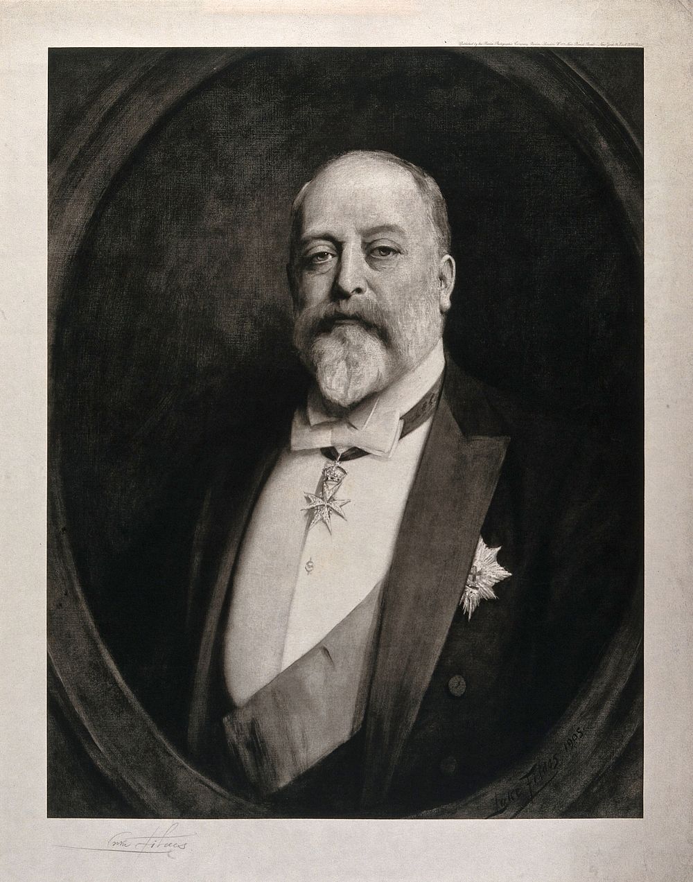 King Edward VII, head and shoulers. Photogravure after Luke Fildes, 1905.