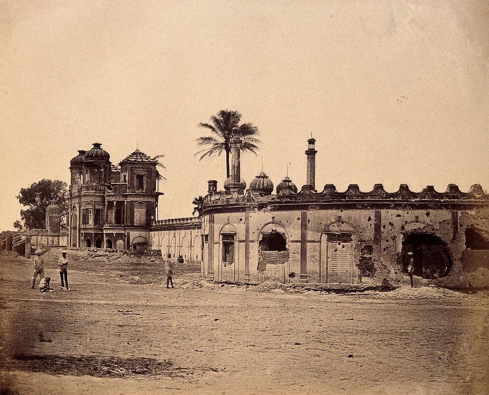 Lucknow, India: the Secundra Bagh breach and gateway, showing damage done during the Indian Rebellion. Photograph by Felice…