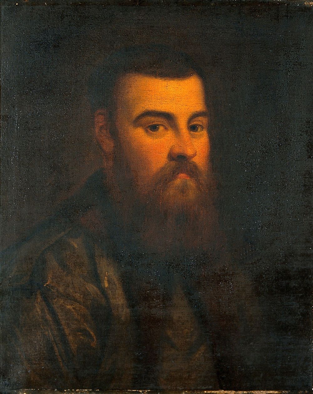 A man formerly designated as Andreas Vesalius. Oil painting by John Graham Gilbert, 1840, after a Venetian painter.