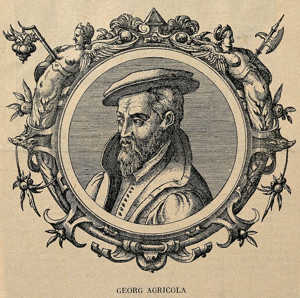 Georgius Agricola. Reproduction of engraving.
