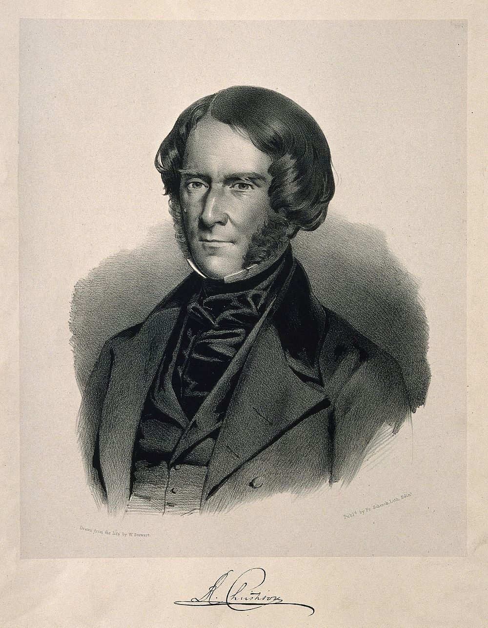 Sir Robert Christison. Lithograph by Fr. Schenck after W. Stewart.