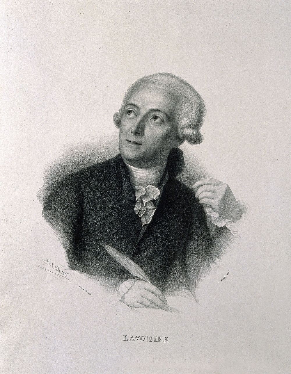 Antoine Laurent Lavoisier. Lithograph by Z. Belliard after J. L. David.