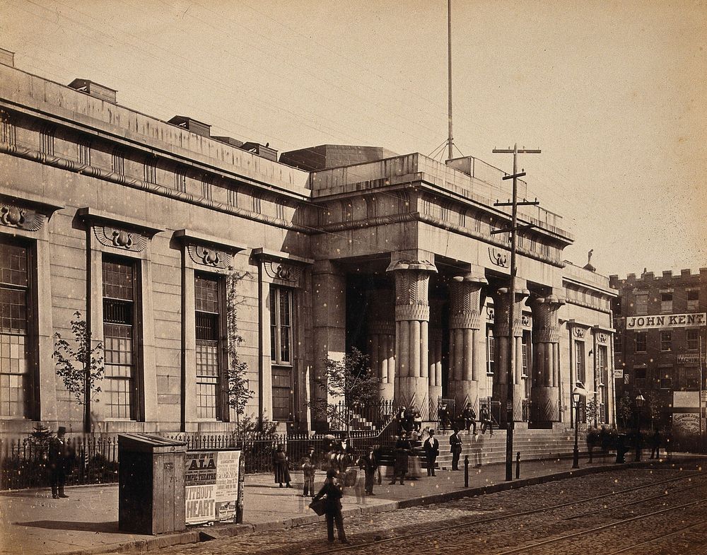 The Tombs prison, Centre Street, New York City. Photograph by Francis Frith, ca. 1880.