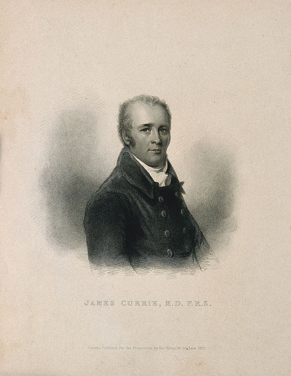 James Currie. Stipple engraving, 1839, after T. Hargreaves.