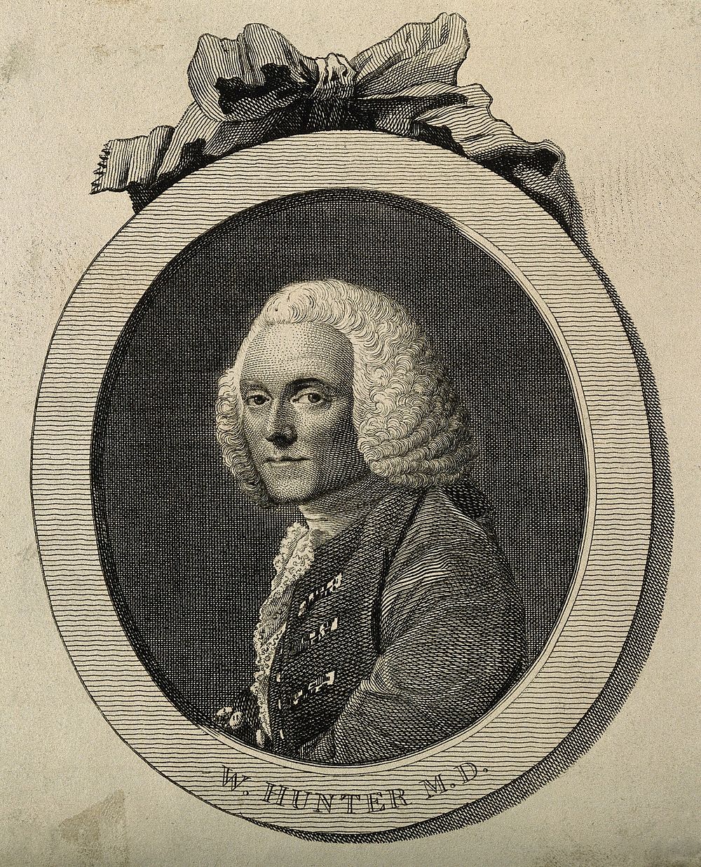 William Hunter. Line engraving after A. Ramsay, 1760.