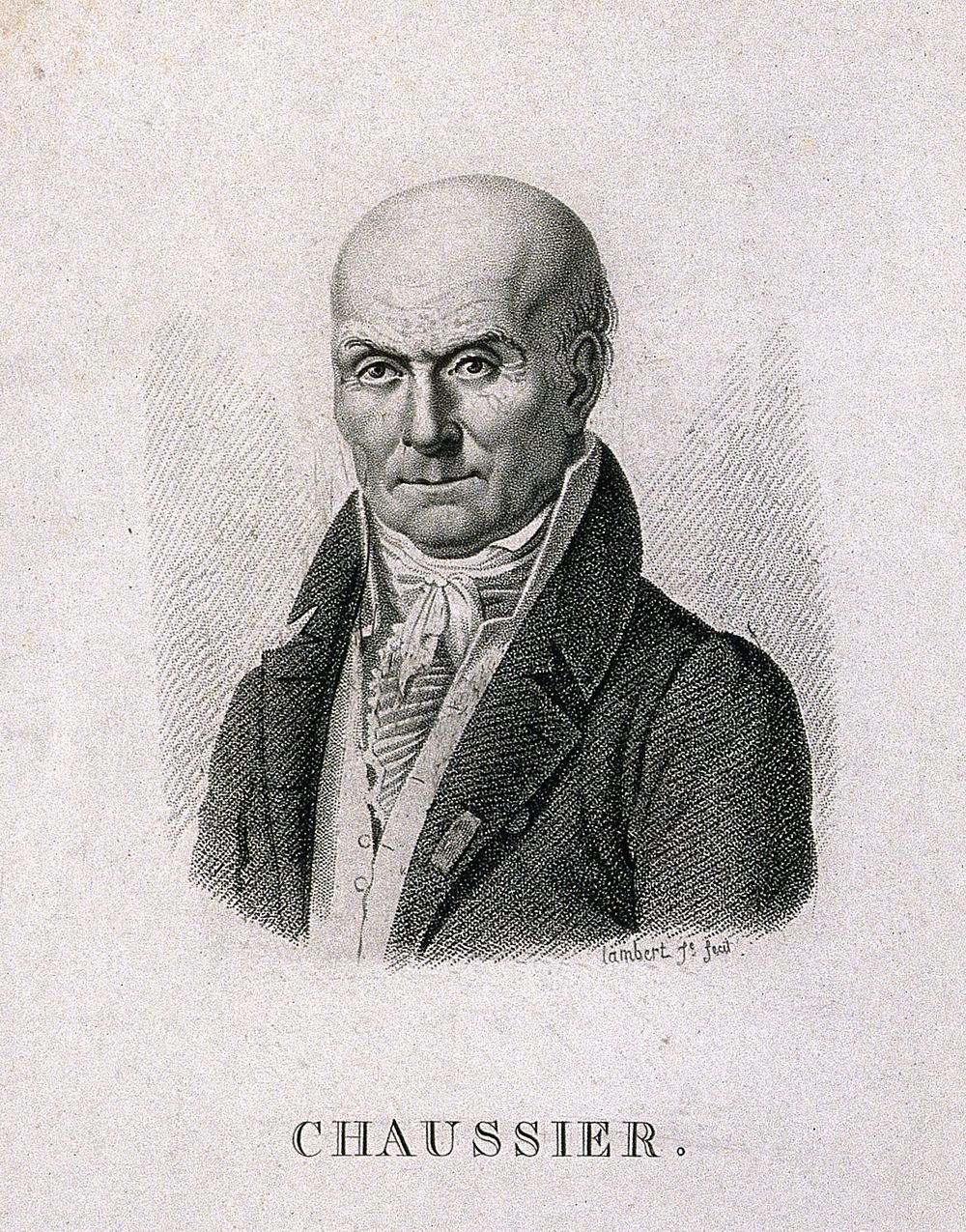 François Chaussier. Stipple engraving by Lambert, junior.