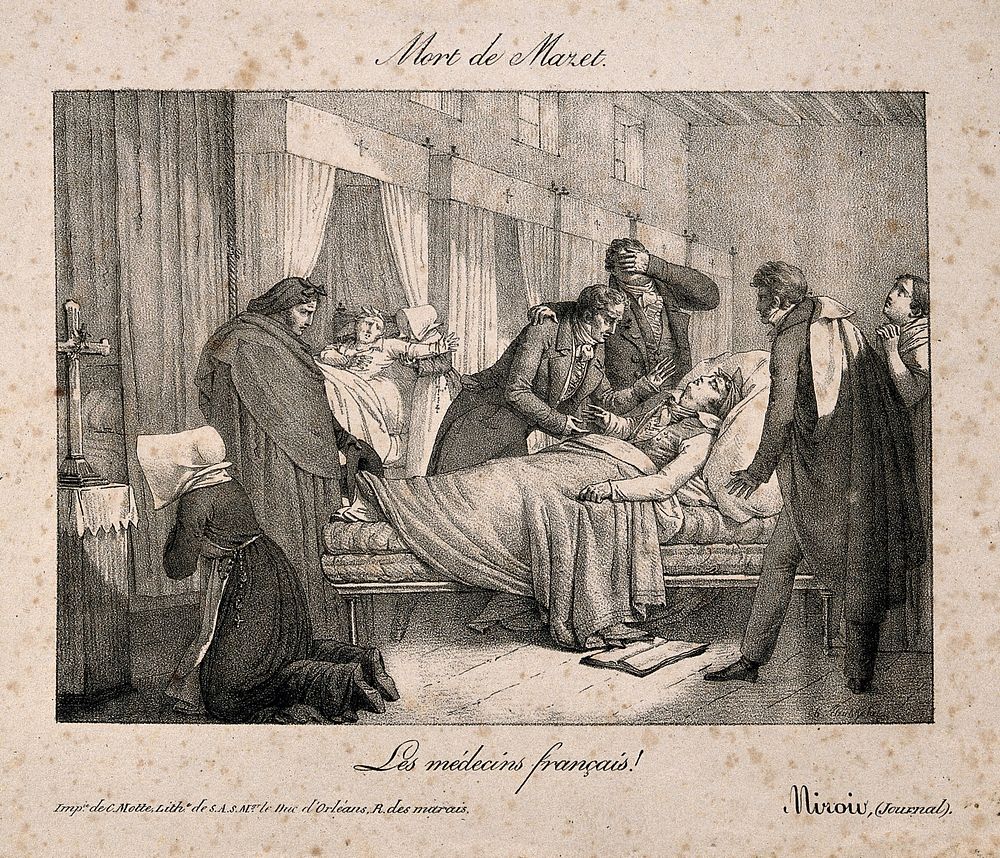 The death of André Mazet. Lithograph, 1821.