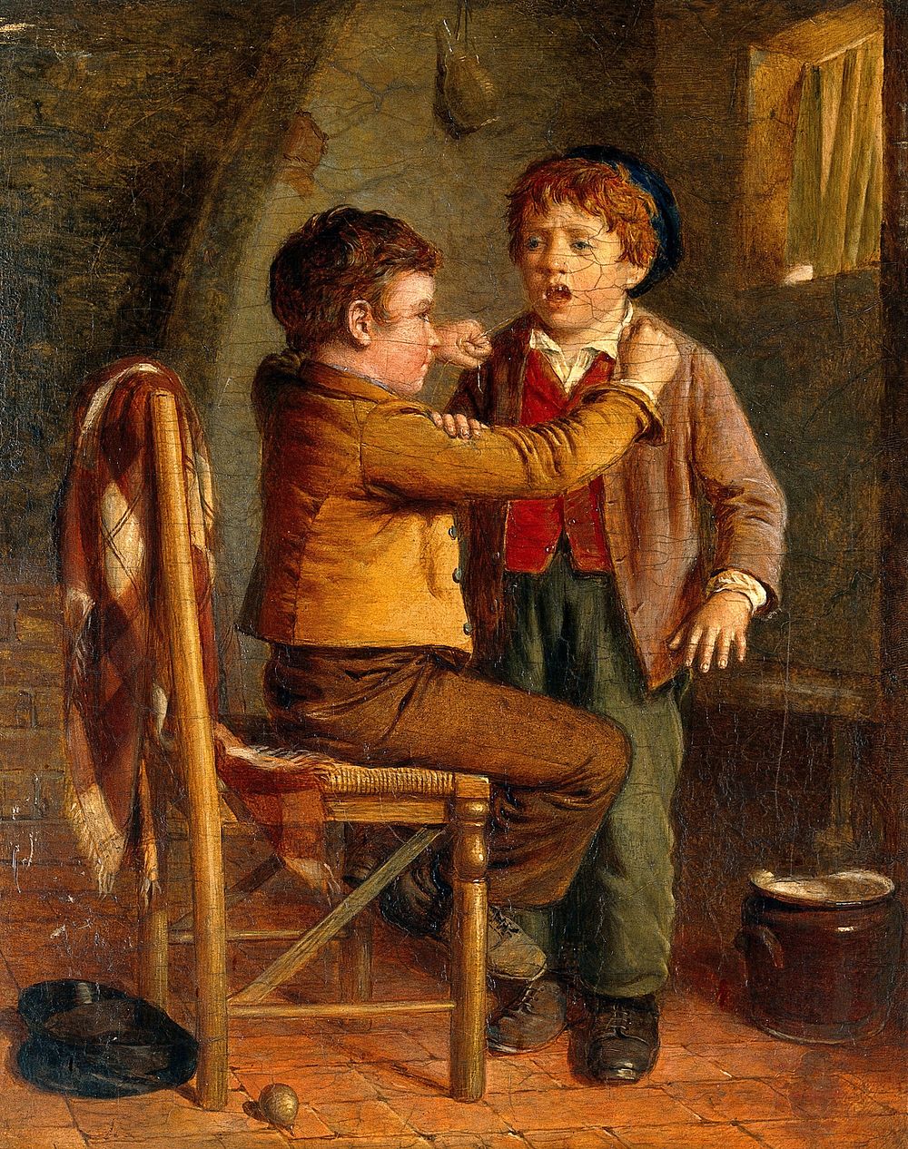 The young dentist. Oil painting by William Hemsley.