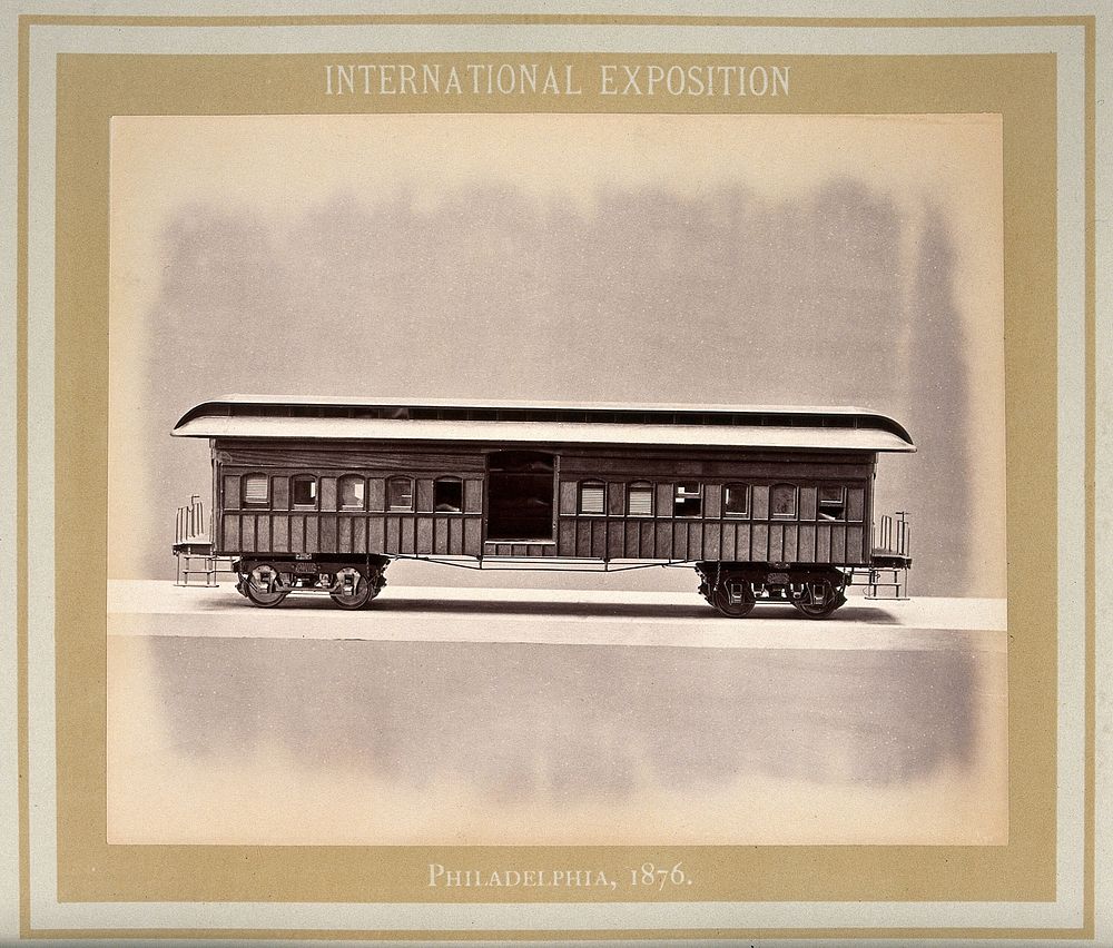 Philadelphia International Exposition, 1876: American Civil War Army of the Cumberland train carriage: the hospital car: a…