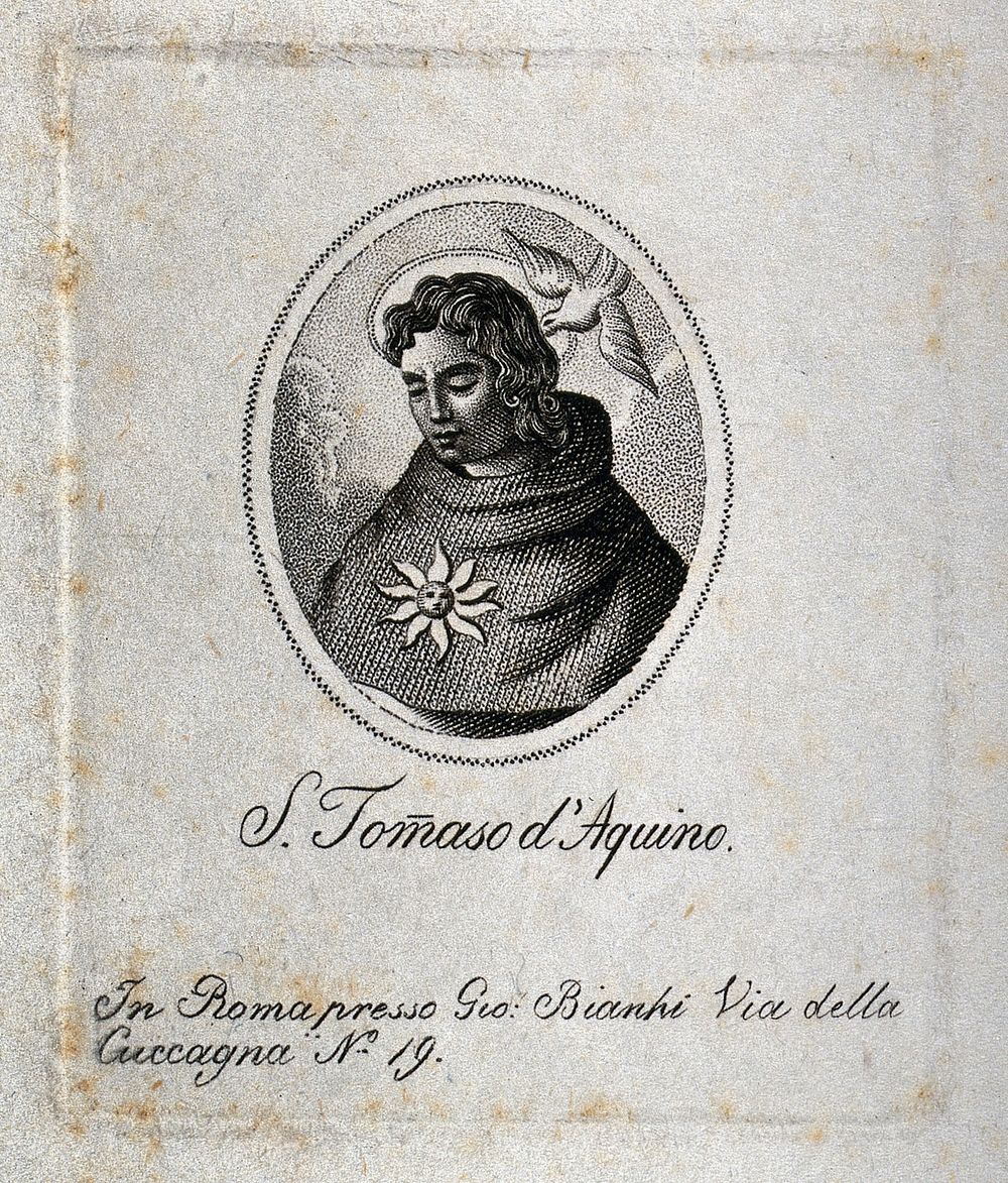 Saint Thomas Aquinas. Stipple engraving.