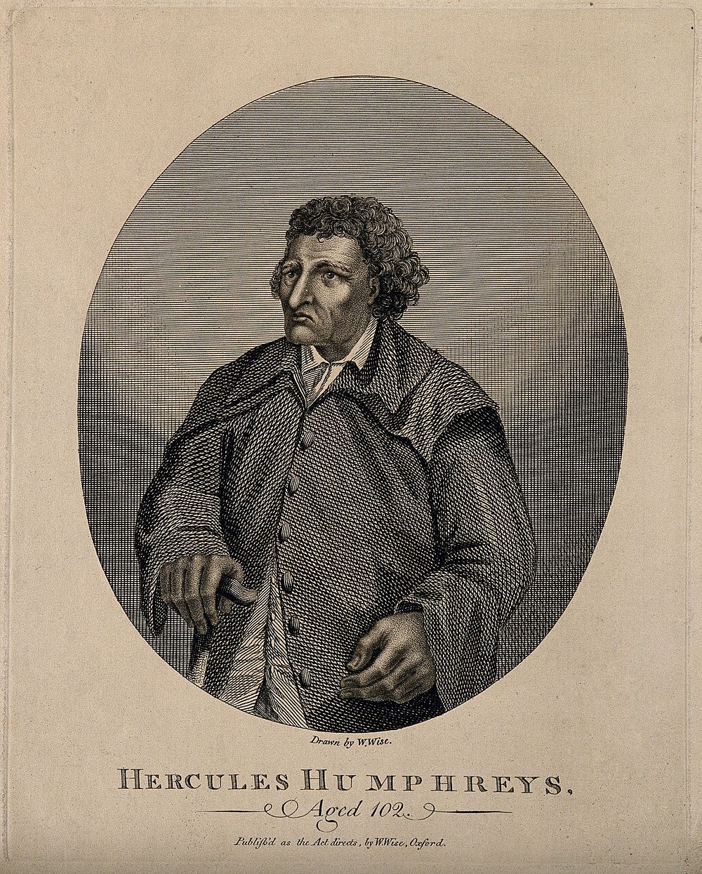 Hercules Humphreys, aged 102. Engraving by W. Wise after himself.